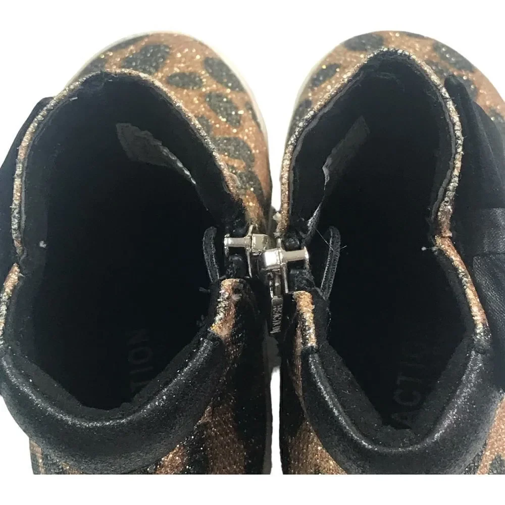 Kenneth Cole Reaction Leopard Print Bow Girl Boots